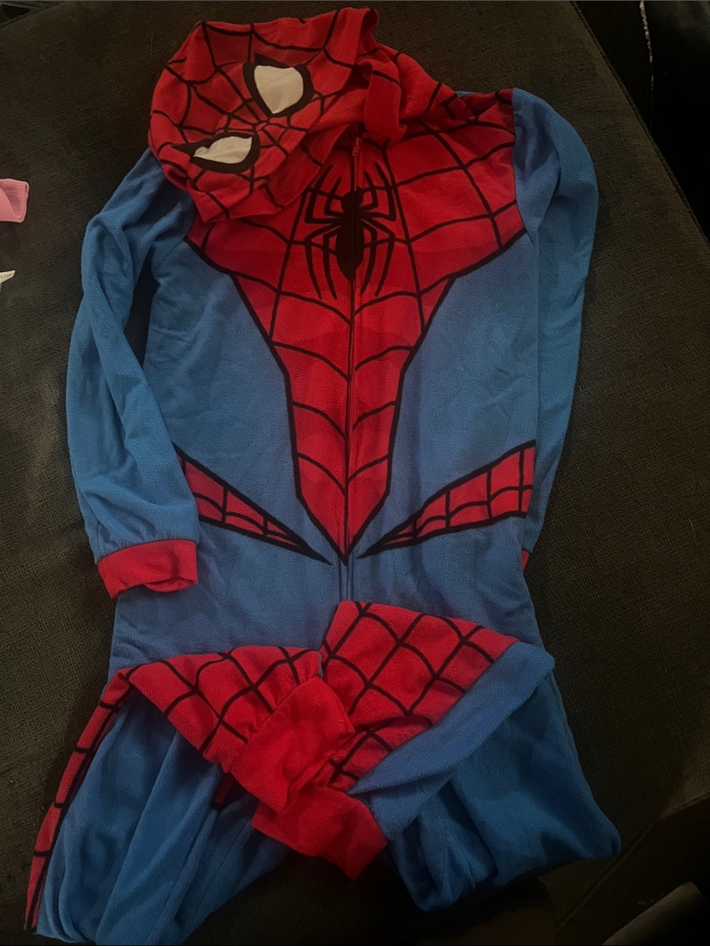 Marvel Boys Red & Blue Spider-Man Hooded Pajama One-Piece